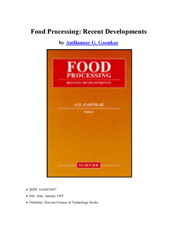 Food Processing: Recent Developments