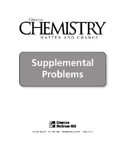 Chemistry: Matter and Change, Supplemental Problems