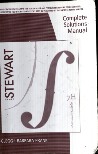 Complete Solutions Manual for Multivariable Calculus Seventh Edition