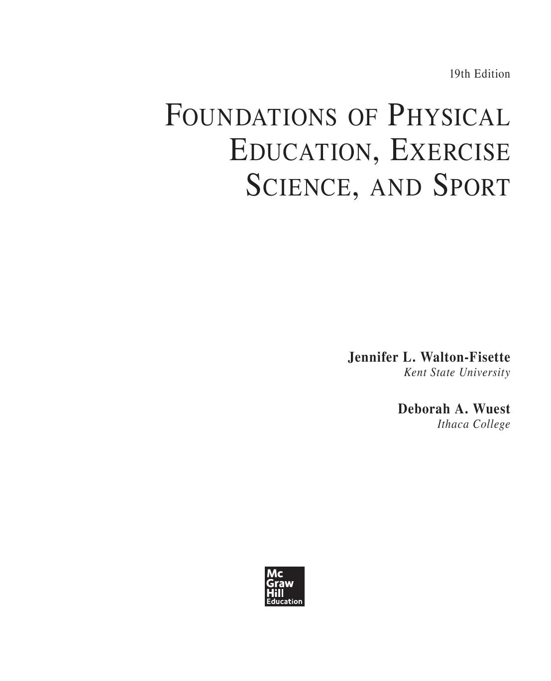 Foundations of Physical Education, Exercise Science, and Sport