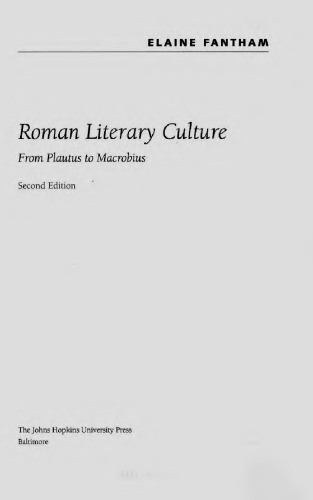 Roman Literary Culture: From Plautus to Macrobius