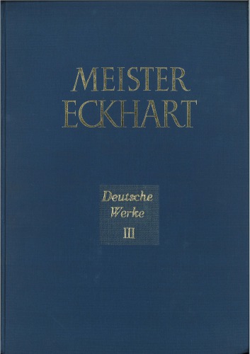 Meister Eckhart. Deutsche Werke Band 3_Predigten 60-86