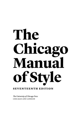 The Chicago manual of style