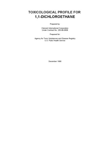 Toxicological profiles - 1,1-dichloroethane