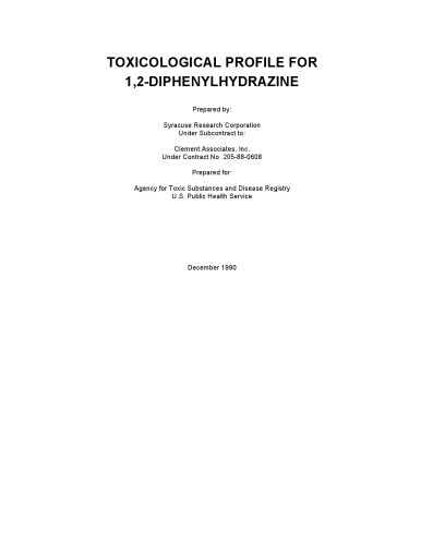 Toxicological profiles - 1,2-diphenylhydrazine