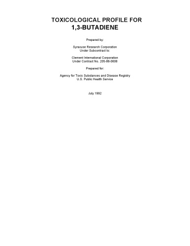 Toxicological profiles - 1,3-butadiene