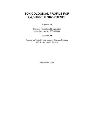 Toxicological profiles - 2,4,6-trichlorophenol