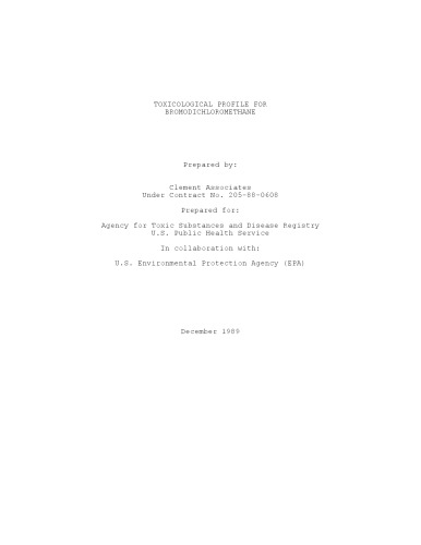 Toxicological profiles - Bromodichloromethane