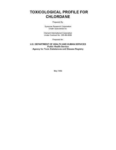 Toxicological profiles - Chlordan