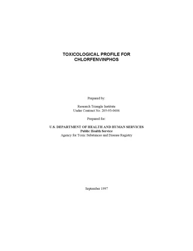 Toxicological profiles - Chlorfenvinphos