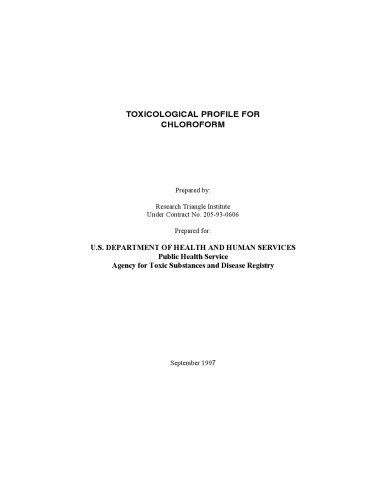Toxicological profiles - Chloroform