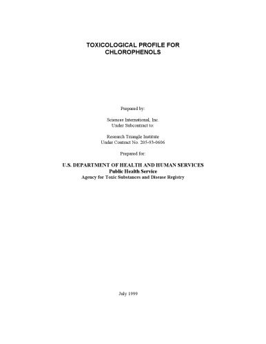 Toxicological profiles - Chlorophenols
