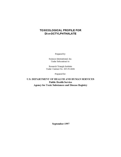 Toxicological profiles - Di-n-octylphthalate