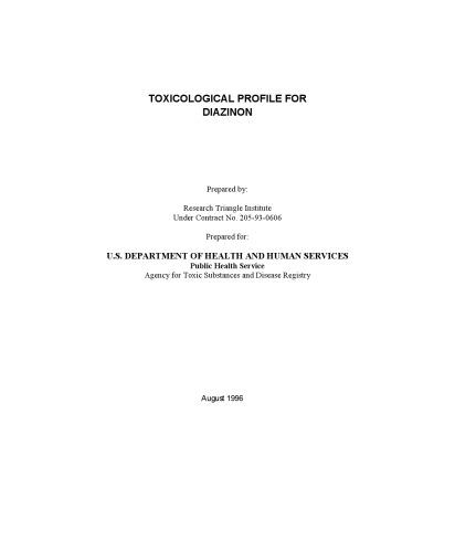 Toxicological profiles - Diazinon