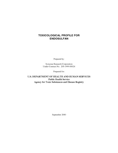 Toxicological profiles - Endosulfan