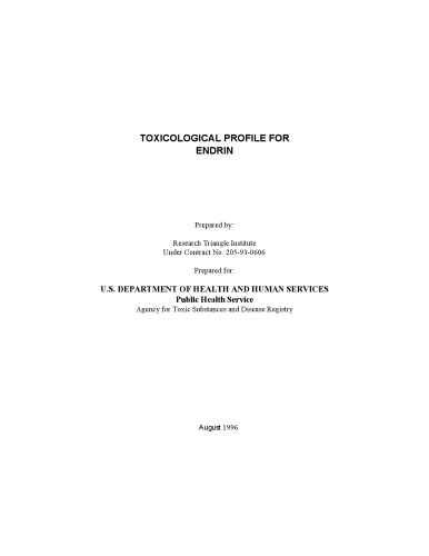 Toxicological profiles - Endrin