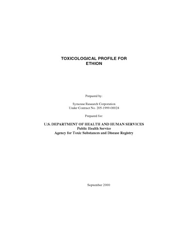 Toxicological profiles - Ethion