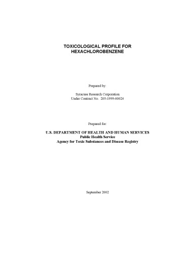 Toxicological profiles - Hexachlorobenzene