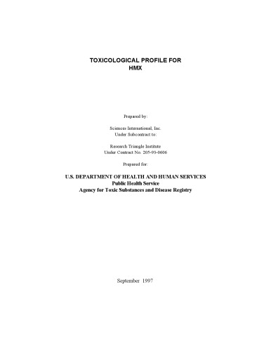Toxicological profiles - Hmx