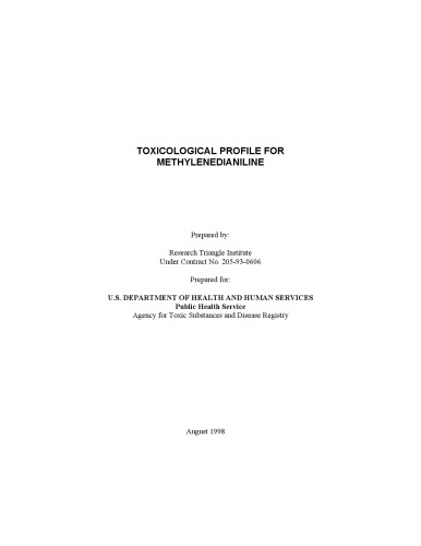 Toxicological profiles - Methylenedianiline