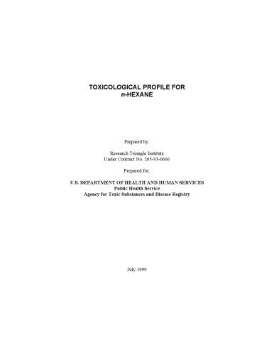 Toxicological profiles - N-hexane