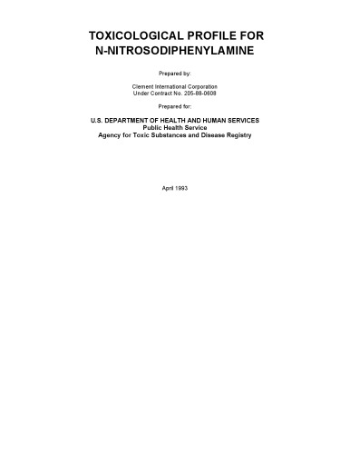 Toxicological profiles - N-nitrosodiphenylamine