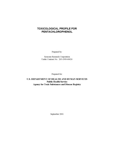 Toxicological profiles - Pentachlorophenol