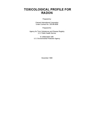 Toxicological profiles - Radon