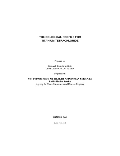 Toxicological profiles - Titanium Tetrachloride