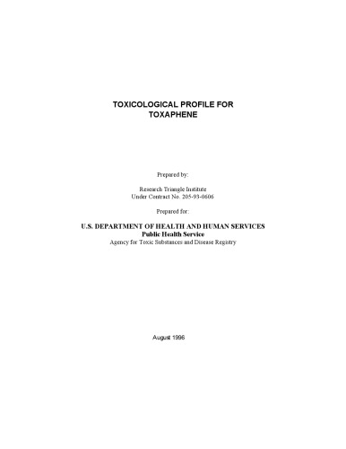 Toxicological profiles - Toxaphen