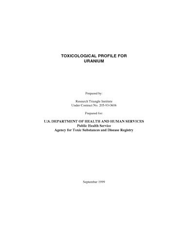 Toxicological profiles - Uranium