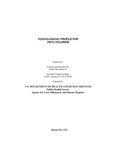 Toxicological profiles - Vinyl Chloride