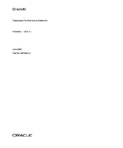 Oracle 9i. Database Performance Methods