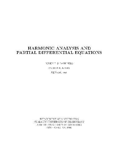 Harmonic analysis and partial differential equations