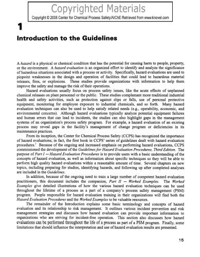 Guidelines for Hazard Evaluation Procedures