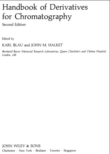 handbook of derivatives for chromatography