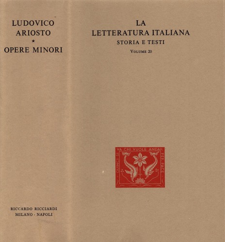 La letteratura italiana. Storia e testi. Opere minori