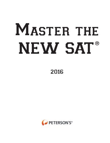Peterson’s Master the New SAT + 5 Practice Tests