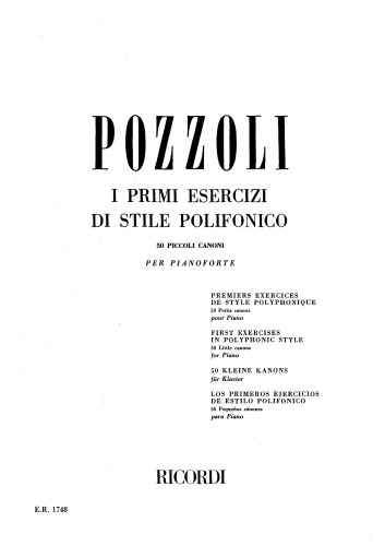 I primi esercizi di stile polifonico. 50 piccoli canoni per pianoforte