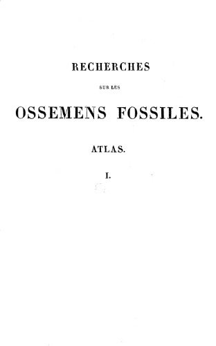 Recherches sur les ossemens fossiles 1