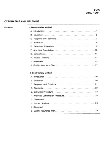 R09 FDA. CYROMAZINE AND MELAMINE 
