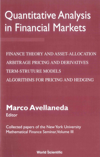 Quantitative Analysis in Financial Markets: Collected Papers of the New York University Mathematical Finance Seminar (Vol III)