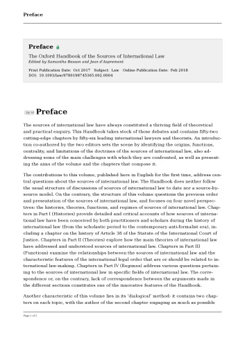 The Oxford Handbook of the Sources of International Law