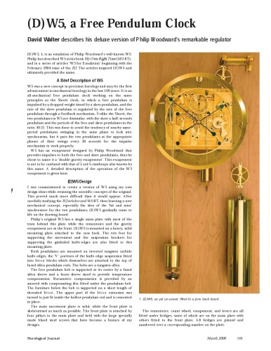 D W5 Free Pendulum Clock Plan Plans - Horology []