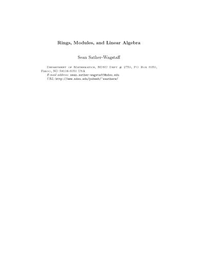 Rings, Modules, and Linear Algebra