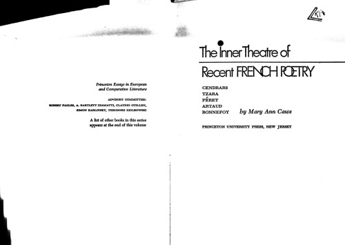 The Inner Theater of Recent French Poetry