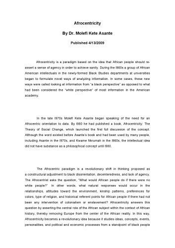 Afrocentricity