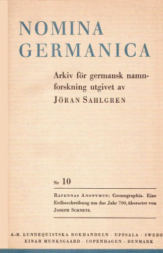 Cosmographia: Eine Erdbeschreibung um das Jahr 700