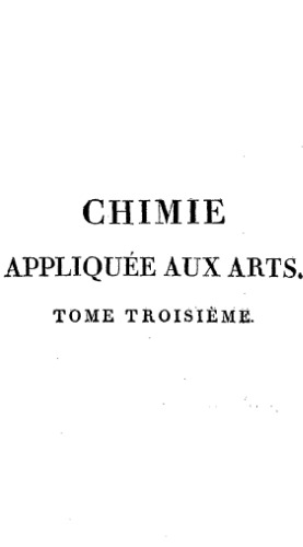 Chimie appliquée aux arts. 3.