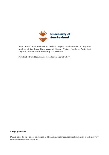 Building an Identity Despite Discrimination: A Linguistic Analysis of the Lived Experiences of Gender Variant People in North East England